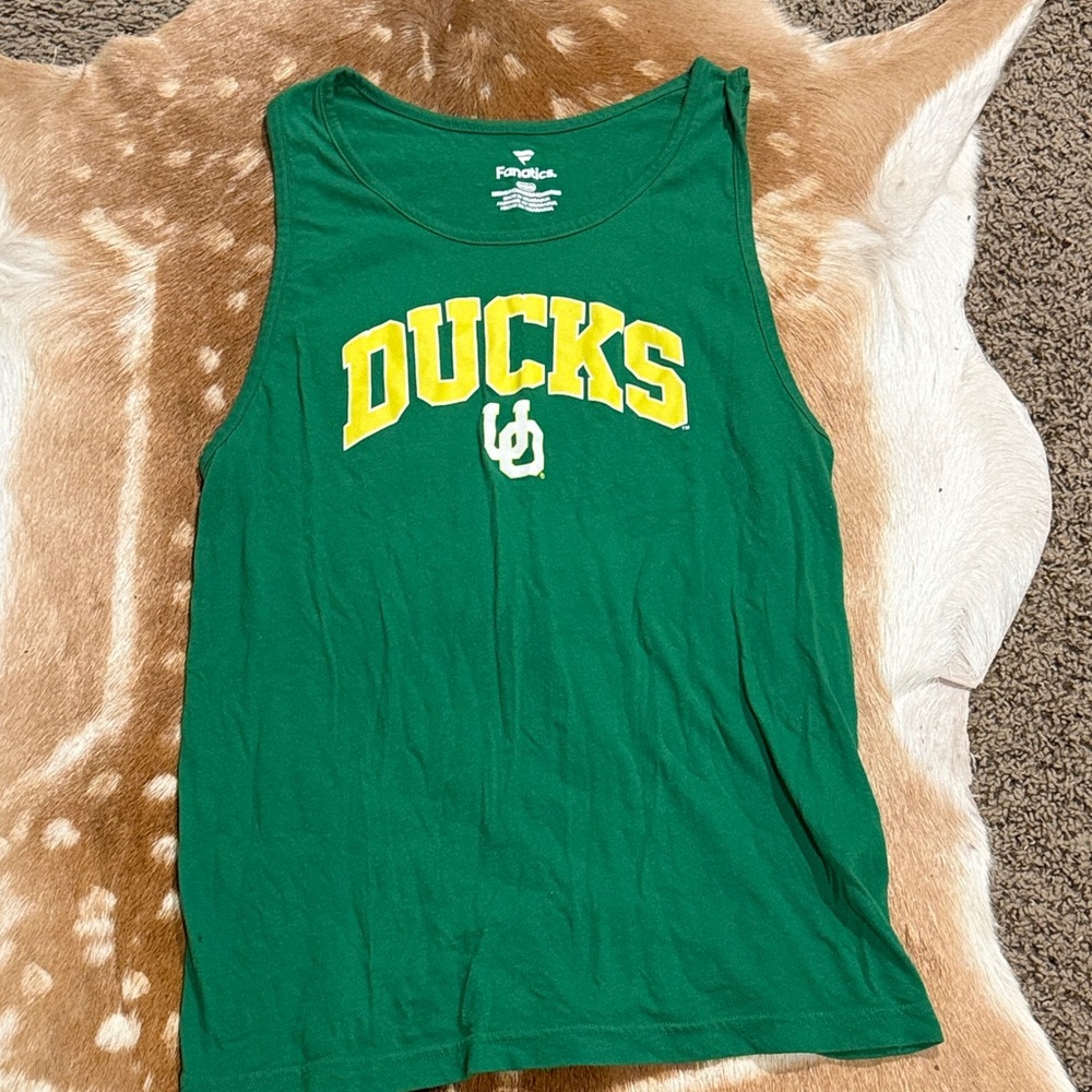 University of Oregon Fanatics Green and Yellow Men's Tank Top